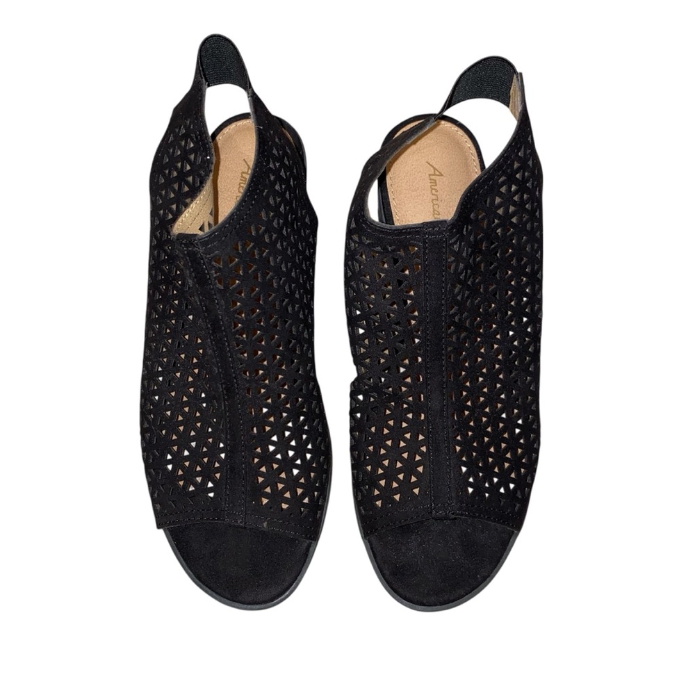 American Eagle Outfitters Black Open-Toe Block Heel Sandals